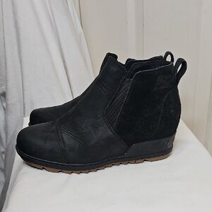 Sorel Women's Black Wedge Ankle Boots